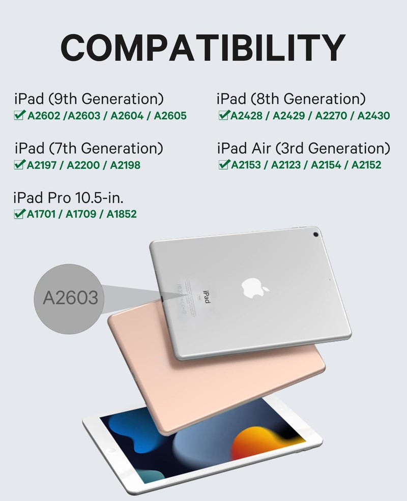 GreenLaw حافظة لوحة مفاتيح GreenLaw لجهاز iPad الجيل التاسع 10.2 بوصة، iPad الجيل الثامن/ السابع/ Air 3، حافظة لوحة مفاتيح لاسلكية قابلة للفصل، إضاءة خلفية 7 ألوان، غلاف مقاوم للبقع، اتصال بلوتوث مزدوج، وردي - Image 2