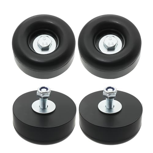 PWEOW Trailer Ramp Door Rubber Bumpers, 2.5" Round Rubber Bump Stops, fit for trailer door bumper, Air Compressors, Pumps,Generators, Pressure Washers, With Screw Kits, 4-Pack - Image 1