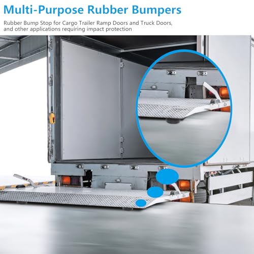 PWEOW Trailer Ramp Door Rubber Bumpers, 2.5" Round Rubber Bump Stops, fit for trailer door bumper, Air Compressors, Pumps,Generators, Pressure Washers, With Screw Kits, 4-Pack - Image 5