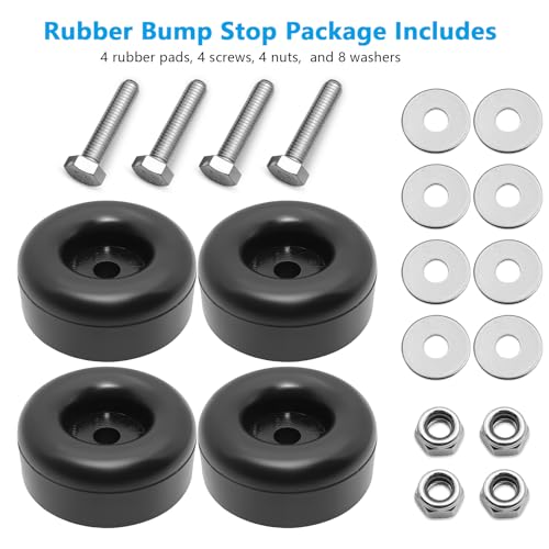 PWEOW Trailer Ramp Door Rubber Bumpers, 2.5" Round Rubber Bump Stops, fit for trailer door bumper, Air Compressors, Pumps,Generators, Pressure Washers, With Screw Kits, 4-Pack - Image 3