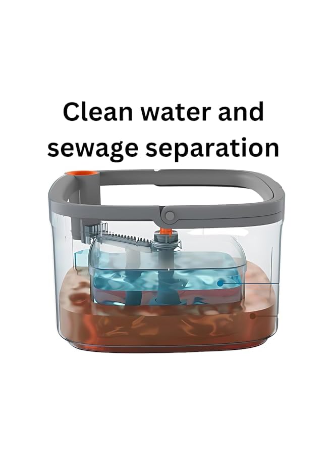 promass Spin Mop with 360° Self Separation System | 4 Microfiber Rugs | Mop Bucket with Wringer Set for Floor Cleaning, Efficient Wet and Dry Cleaning - Grey - Image 4