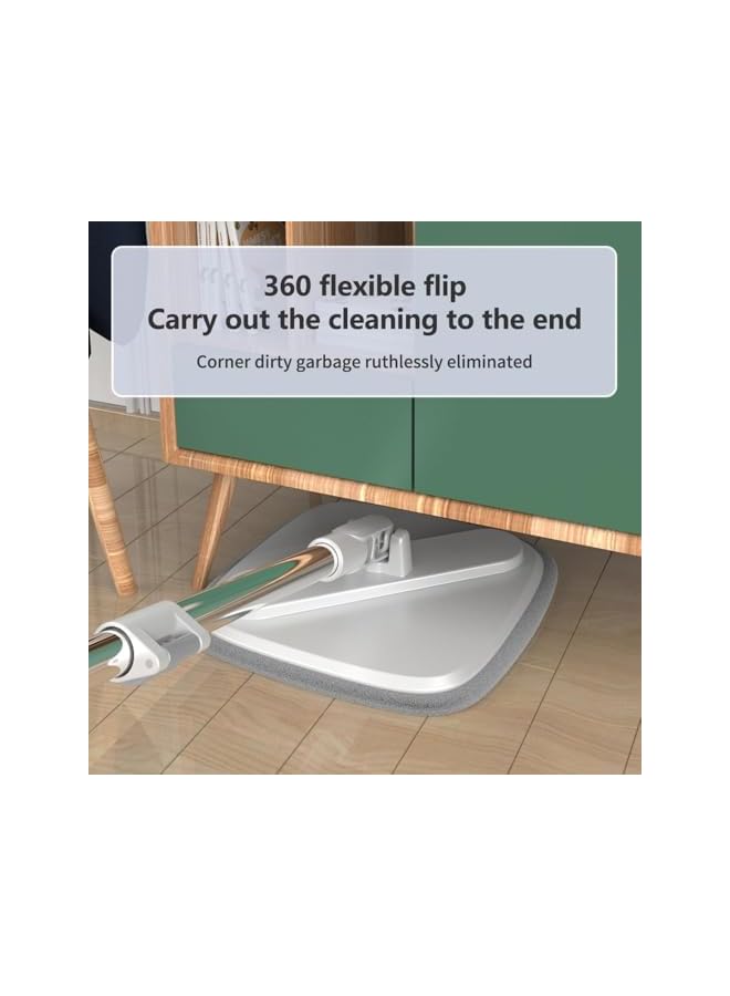 promass Spin Mop with 360° Self Separation System | 4 Microfiber Rugs | Mop Bucket with Wringer Set for Floor Cleaning, Efficient Wet and Dry Cleaning - Grey - Image 2