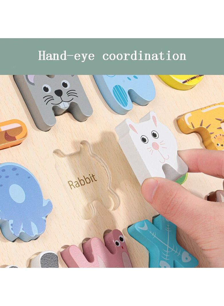 هايلاند لوح خشبي لتعليم الحروف الأبجدية على شكل حيوانات منتسوري - Image 3