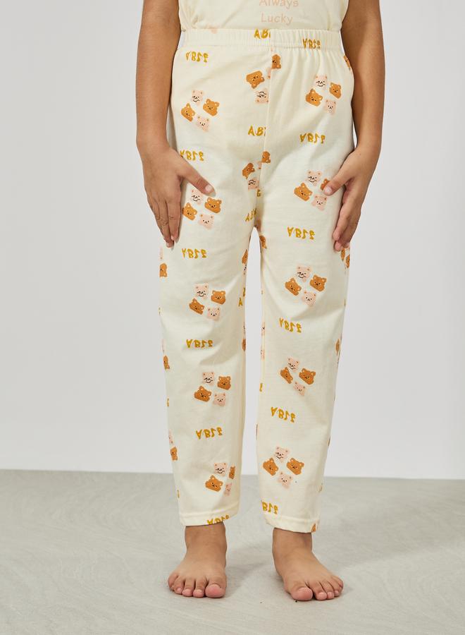 Styli Bear Graphic Print T-Shirt and Pyjama Set - Image 5