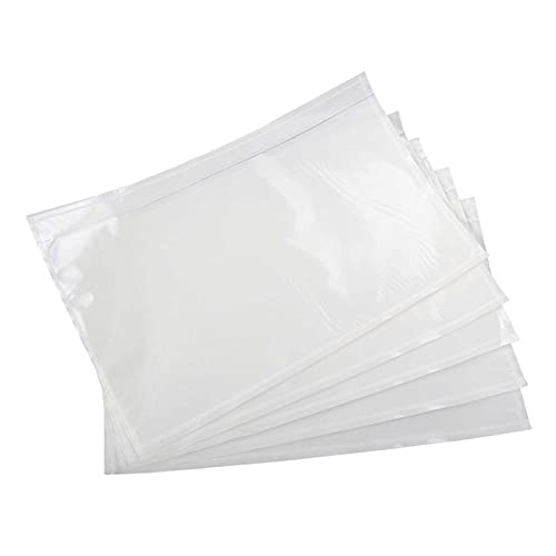 Tapsin 7.5" x 5.5" Packing List Pouches, 100 Pack Shipping Label Envelopes Clear Adhesive Top Loading Packing List - Image 1