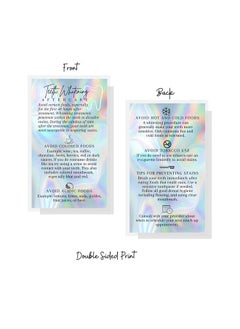 Boutique Marketing LLC Boutique Marketing Teeth Whitening Aftercare Cards 50 Pack 2X3.5 Inch Business Card Wallet Size Nonreflective Matte Rainbow Holographic Look Design  - Image 4