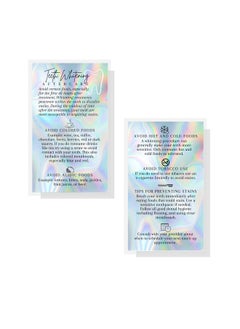 Boutique Marketing LLC Boutique Marketing Teeth Whitening Aftercare Cards 50 Pack 2X3.5 Inch Business Card Wallet Size Nonreflective Matte Rainbow Holographic Look Design  - Image 2
