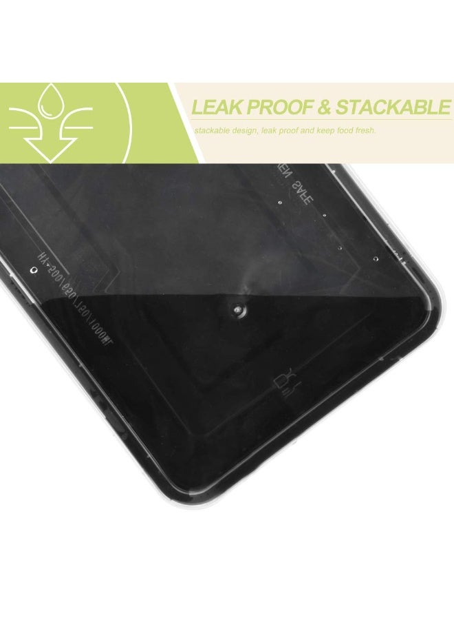 DOUGEI 50-Pack Meal Prep Containers, Microwavable Reusable Food Containers with Lids for Food Prepping, Disposable Lunch Boxes, Plastic Food Boxes- Stackable, Freezer Dishwasher Healthy - Image 3