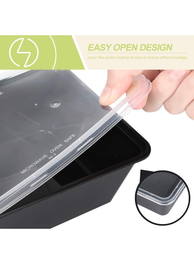 DOUGEI 50-Pack Meal Prep Containers, Microwavable Reusable Food Containers with Lids for Food Prepping, Disposable Lunch Boxes, Plastic Food Boxes- Stackable, Freezer Dishwasher Healthy - Image 4