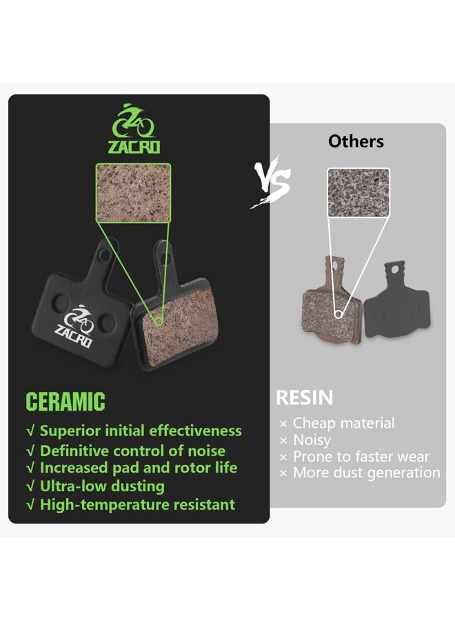 Zacro 4 Pairs Bike Brake Pads, Ceramic Bicycle Disc Brake Pads Fit for Tektro Shimano TRP Deore Br-M575 B01s Mt200 M525 M515 T615 T675 M505 M495 M486 M485, Mountain MTB Ebike Brake Pads Replacement - Image 3