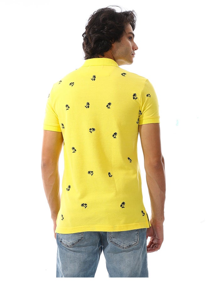 Andora Palms Vibes Pique Chartresure Yellow Polo_Yellow  - Image 4