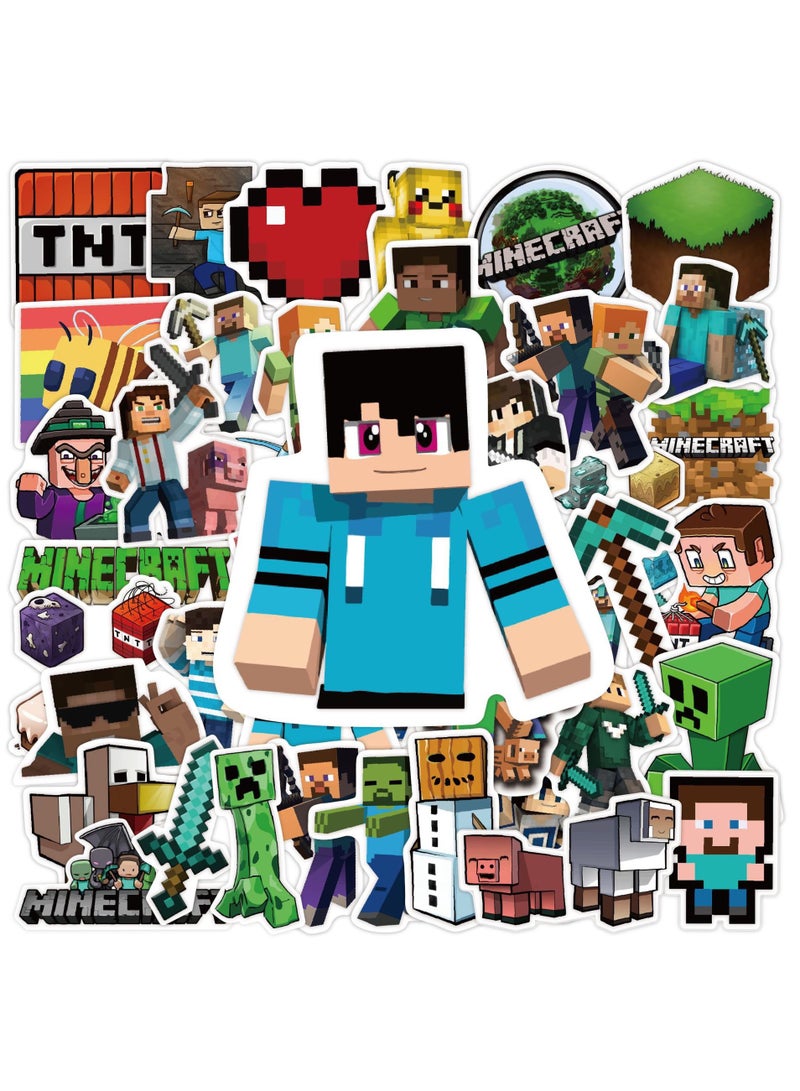 50pcs Minecraft graffiti stickers cartoon game waterproof sticker for video game theme party funny stickers for lovers best gift decorative stickers - Image 1