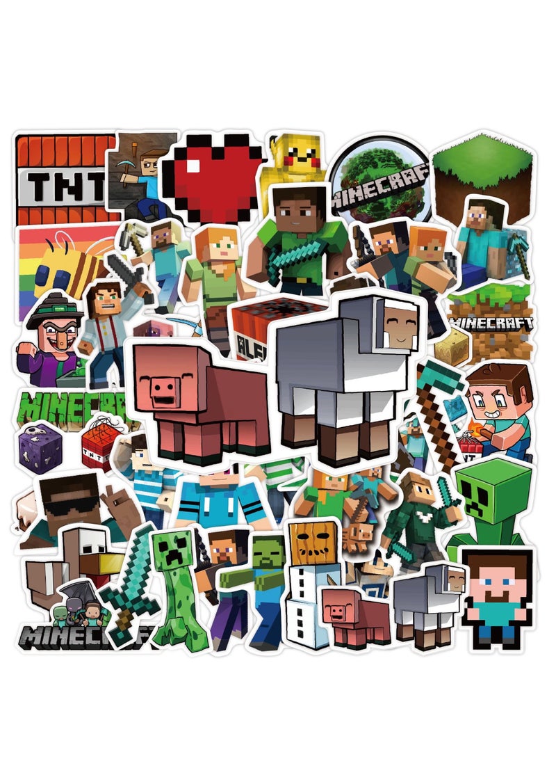 50pcs Minecraft graffiti stickers cartoon game waterproof sticker for video game theme party funny stickers for lovers best gift decorative stickers - Image 4