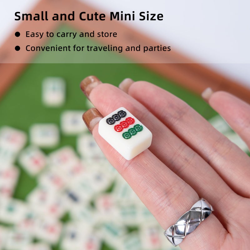 drizzle Travel Mahjong Set 4 in 1 with Mahjong Table - 146 Tiles Portable Size Mah-Jongg - Poker Size Drawings Fish & Shrimp & Crab Drawings - Travel Board Games Dormitories æ—…è¡Œéº»å°† - Image 5