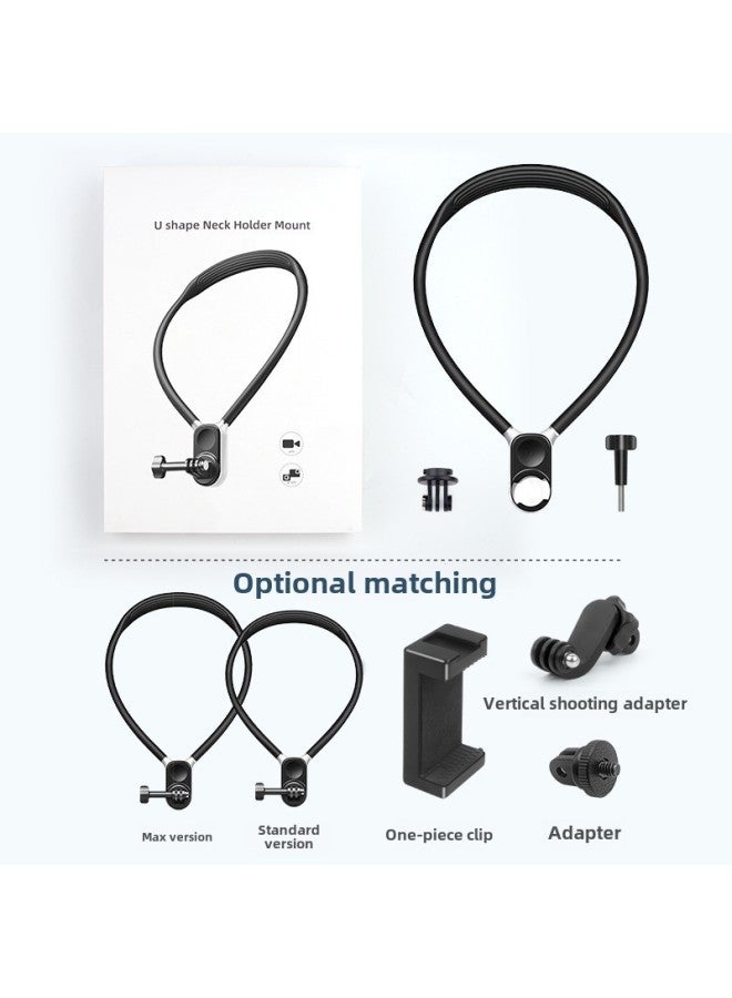 Generic Sea Frog U-shaped Magnetic Hanging Neck Bracket Adjustable Collar Mobile Phone Bracket First View Angle Shooting Accessories-Color:Max Version (full Set)  - Image 5
