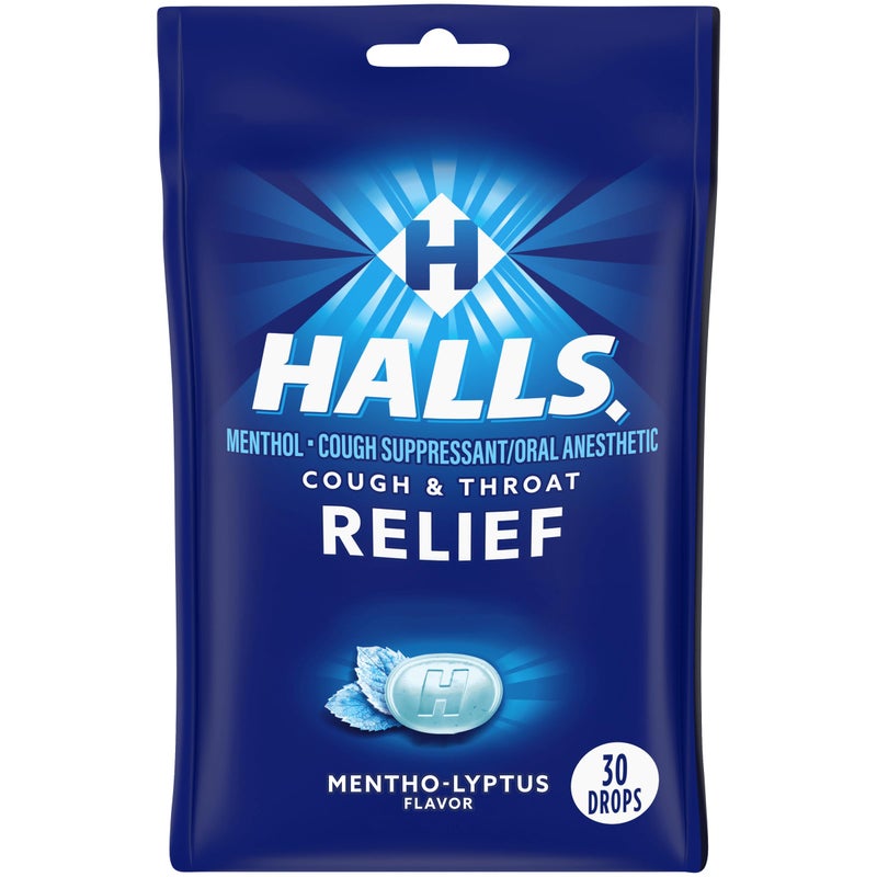 HALLS Relief Mentho-Lyptus Cough Drops, 30 Drops - Image 1