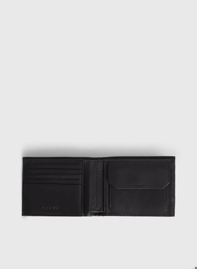 CALVIN KLEIN Men's Mix Trifold Wallet - Leather, Black