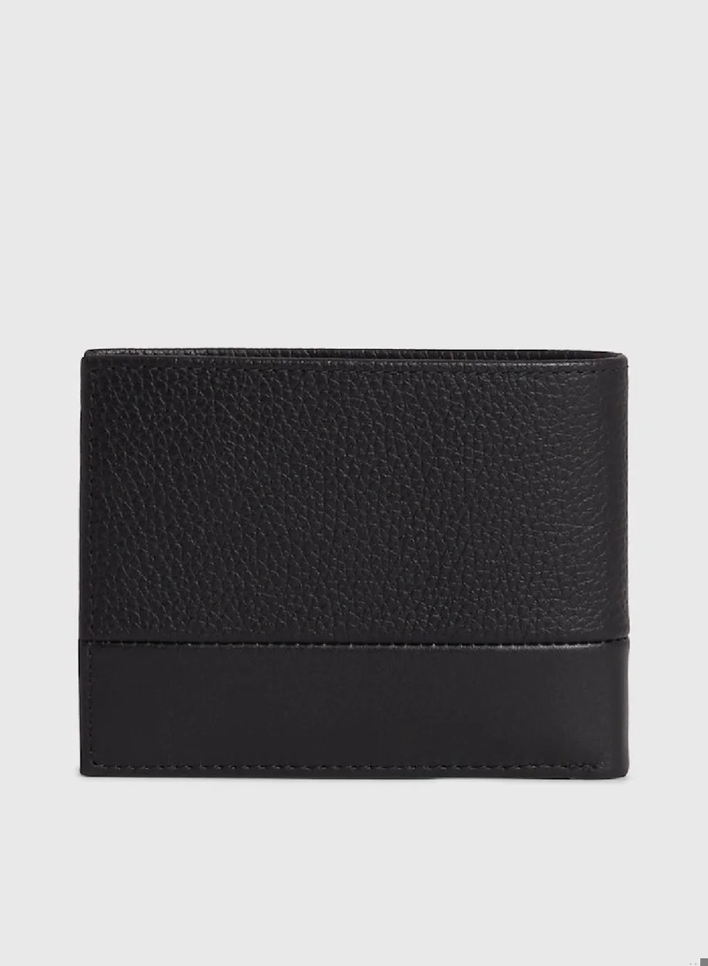CALVIN KLEIN Men's Mix Trifold Wallet - Leather, Black