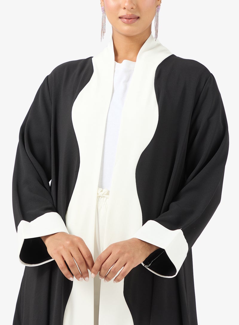 Khizana Contrast Toned Abaya - Image 3