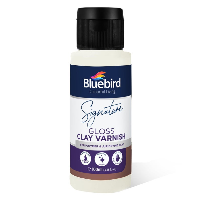 Bluebird Signature 100ML Air Dry Clay Glaze Air Dry and Polymer Clay Varnish Prevents Cracking and Scratches 34 Fl Oz - Image 3