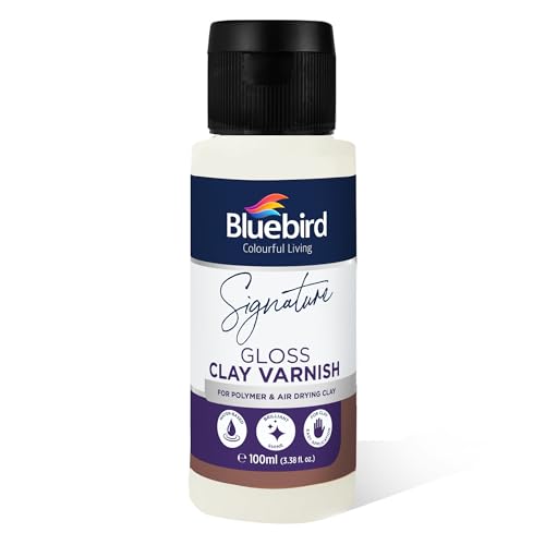 Bluebird Signature 100ML Air Dry Clay Glaze Air Dry and Polymer Clay Varnish Prevents Cracking and Scratches 34 Fl Oz - Image 1