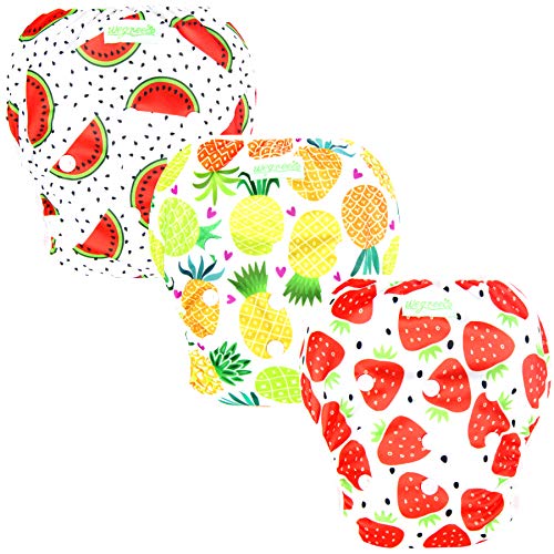 wegreeco Baby & Toddler Snap One Size Adjustable Reusable Baby Swim Diaper (Fruits, Large, 3 Pack) - Image 2