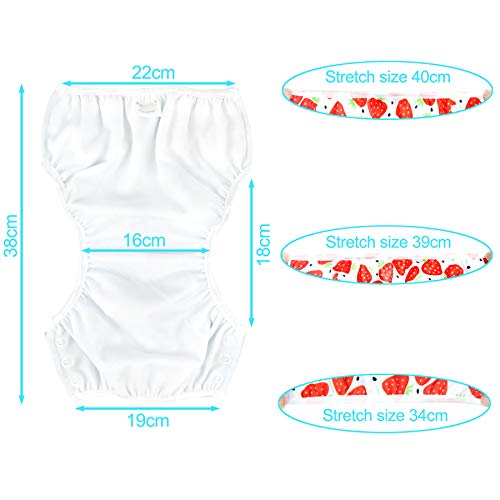 wegreeco Baby & Toddler Snap One Size Adjustable Reusable Baby Swim Diaper (Fruits, Large, 3 Pack) - Image 4