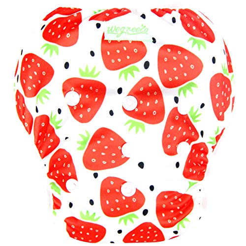 wegreeco Baby & Toddler Snap One Size Adjustable Reusable Baby Swim Diaper (Fruits, Large, 3 Pack) - Image 3