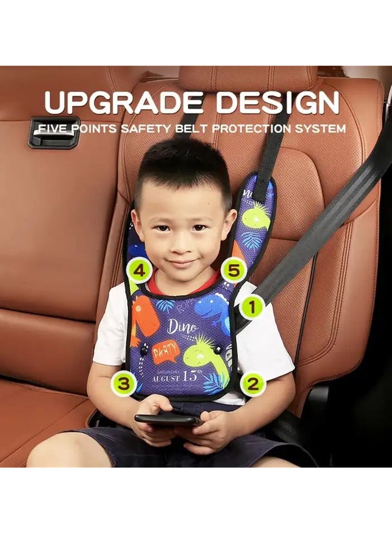Adjustable Kids Seat Belt Adjuster, Soft Safety Strap Cover and Positioner Pad for Travel Protection - Image 3