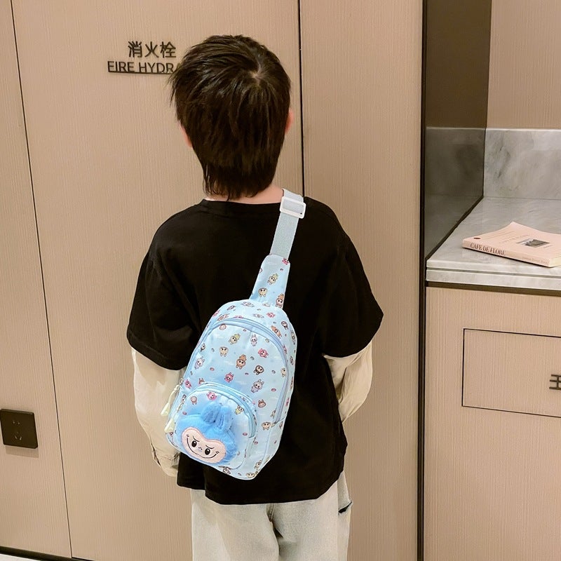 Cartoon Cute Boys And Girls Chest Bag Western Style Printed Plush Doll Children'S Crossbody Bag Children'S Bag - Image 5