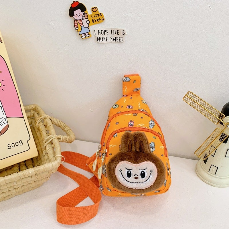 Cartoon Cute Boys And Girls Chest Bag Western Style Printed Plush Doll Children'S Crossbody Bag Children'S Bag - Image 1