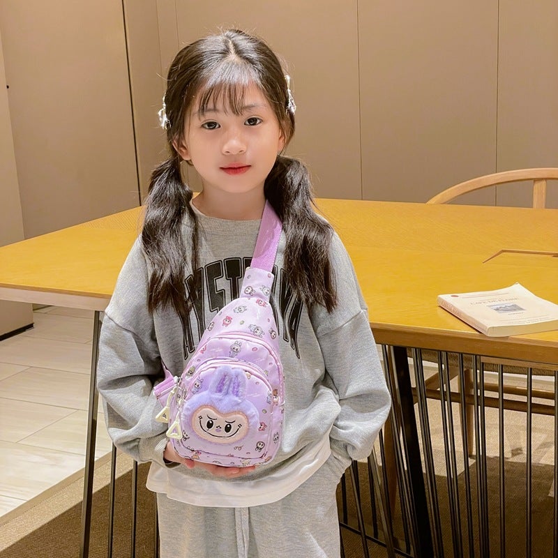 Cartoon Cute Boys And Girls Chest Bag Western Style Printed Plush Doll Children'S Crossbody Bag Children'S Bag - Image 4