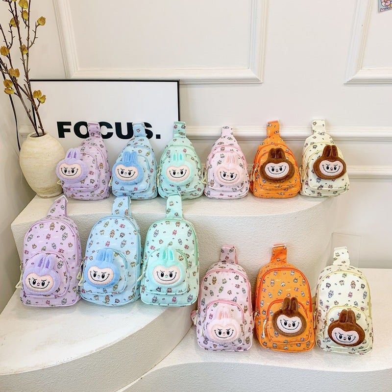 Cartoon Cute Boys And Girls Chest Bag Western Style Printed Plush Doll Children'S Crossbody Bag Children'S Bag - Image 3