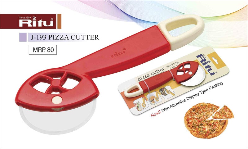 RITU Premium Pizza Cutter with Smooth Rolling Blade | Ideal for Cutting Pizza, Sandwich, Breads, Burger, Paratha | Multipurpose Rotating Slicer with Strong Handle | Color May Vary - Image 2