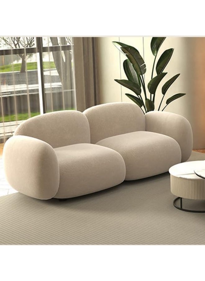 Generic - Modern Minimalist Living Room Sofa Cream Straight Line Design for Small Apartment 3+2+2 Seater - Image 1