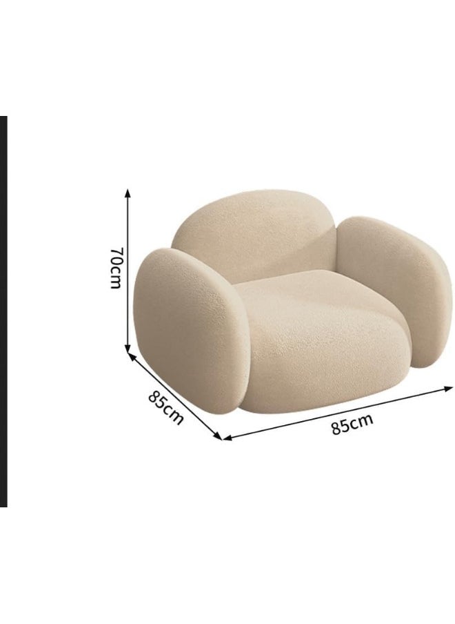 Generic - Modern Minimalist Living Room Sofa Cream Straight Line Design for Small Apartment 3+2+2 Seater - Image 1