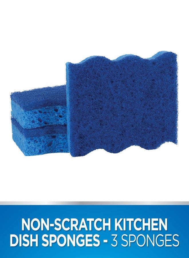 Dawn Non-Scratch Kitchen Dish Sponges, Blue (Pack of 3) - Image 2