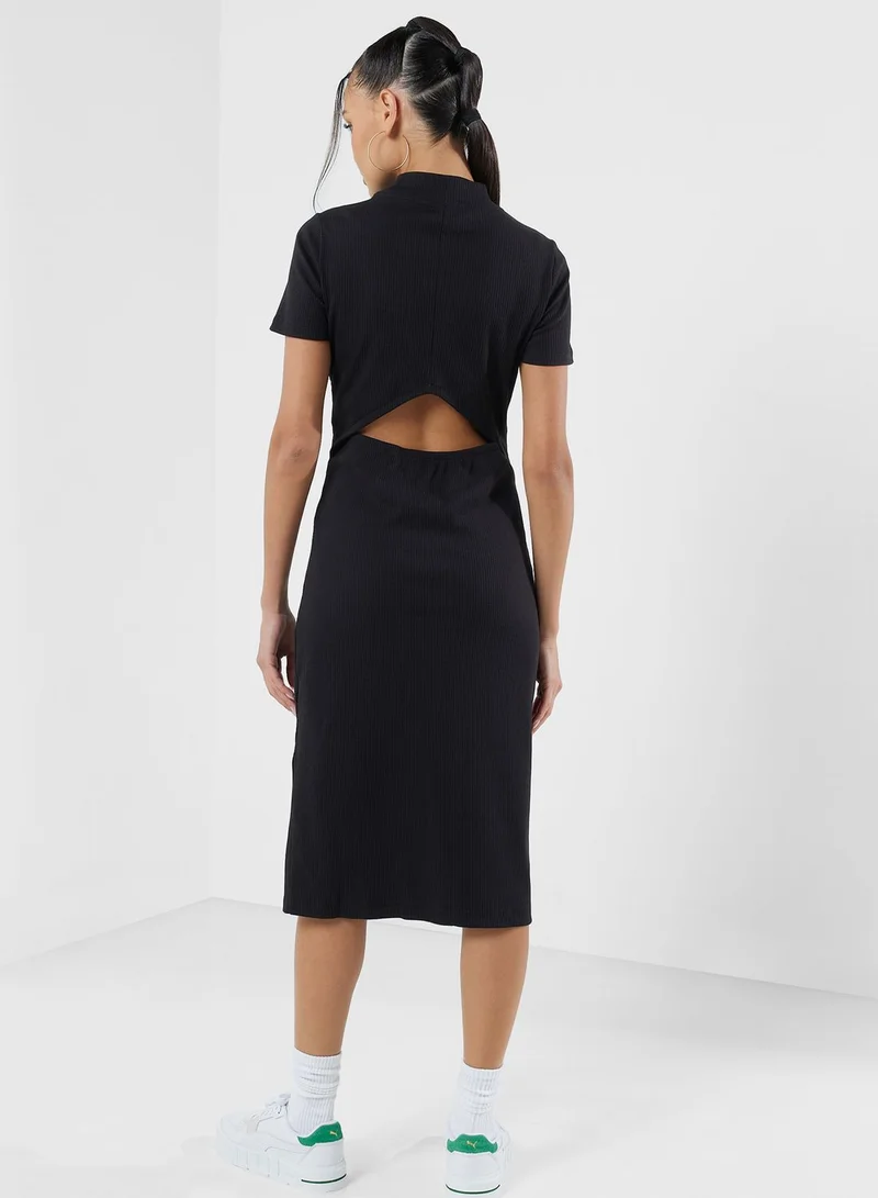 PUMA Ribbed Midi Dress