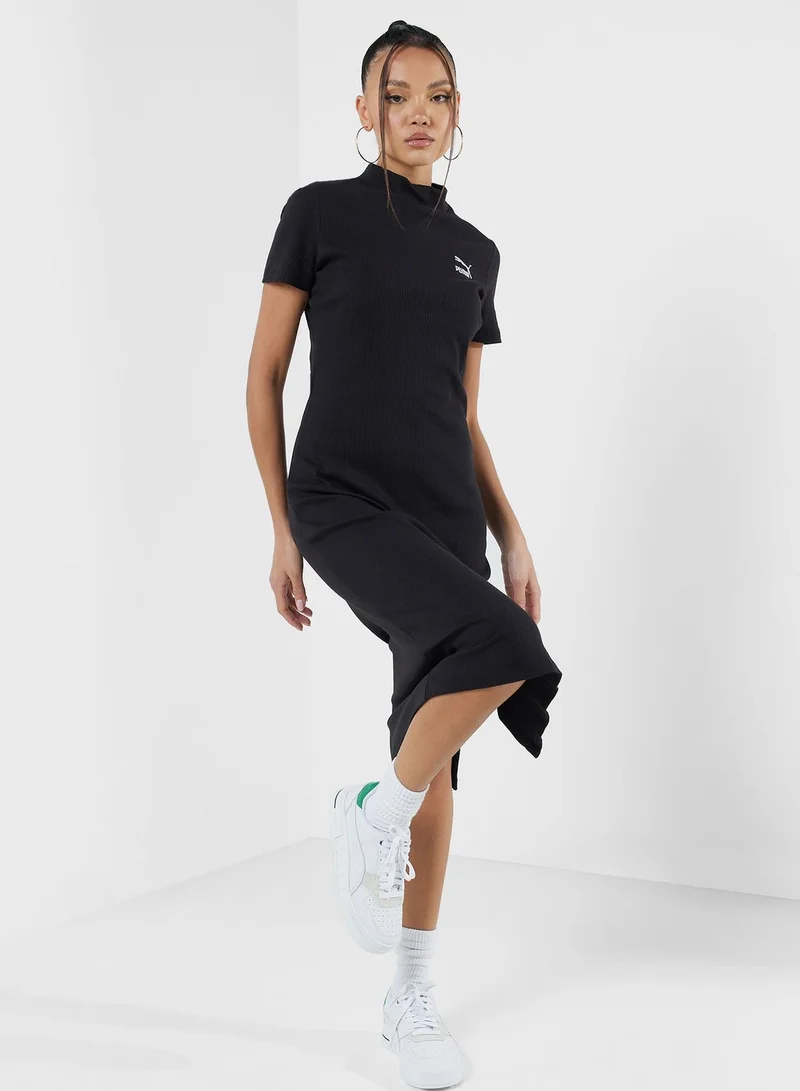 PUMA Ribbed Midi Dress