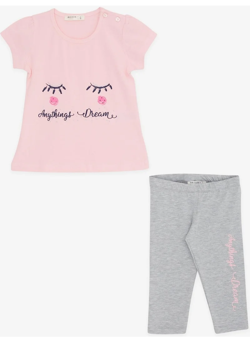 Breeze Girl's Capri Tights Set Dream Themed 1-4 Years, Pink