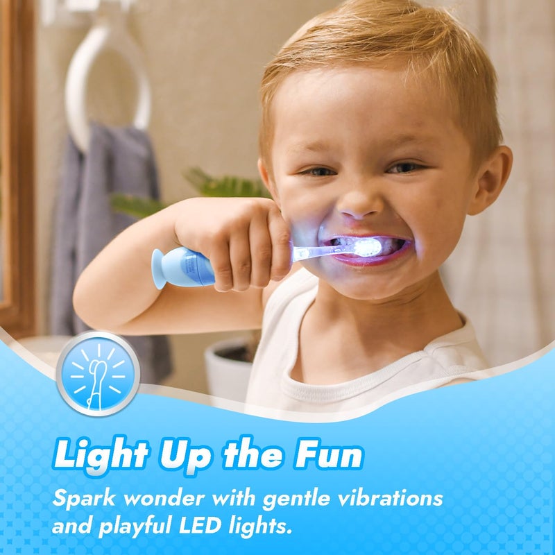 Papablic Toddler Sonic Electric Kids Toothbrush for Ages 1-3 Years, Baby Electric Toothbrush with Cute Penguin Cover and Smart LED Timer, 2 Brush Heads (Pippin) - Image 3