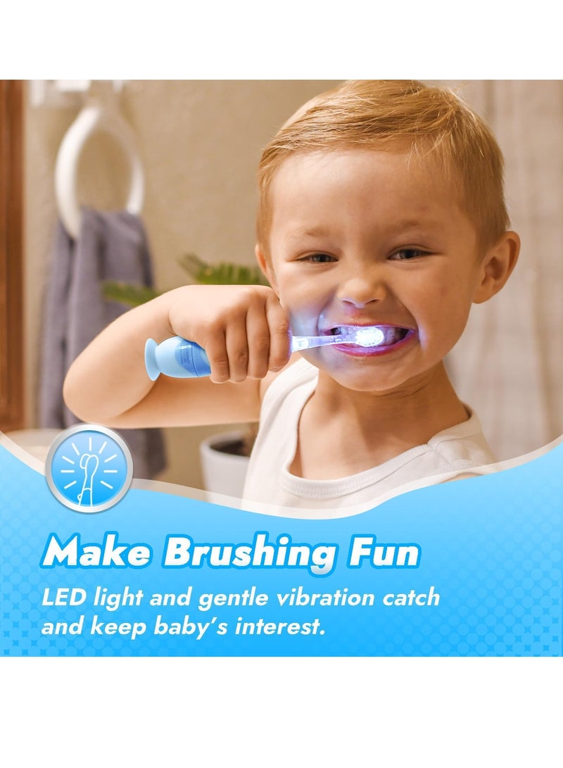 Papablic Papablic Toddler Sonic Electric Toothbrush for Ages 1-3 Years, Baby Electric Toothbrush with Cute Penguin Cover and Smart LED Timer, 2 Brush Heads (Pippin) - Image 2