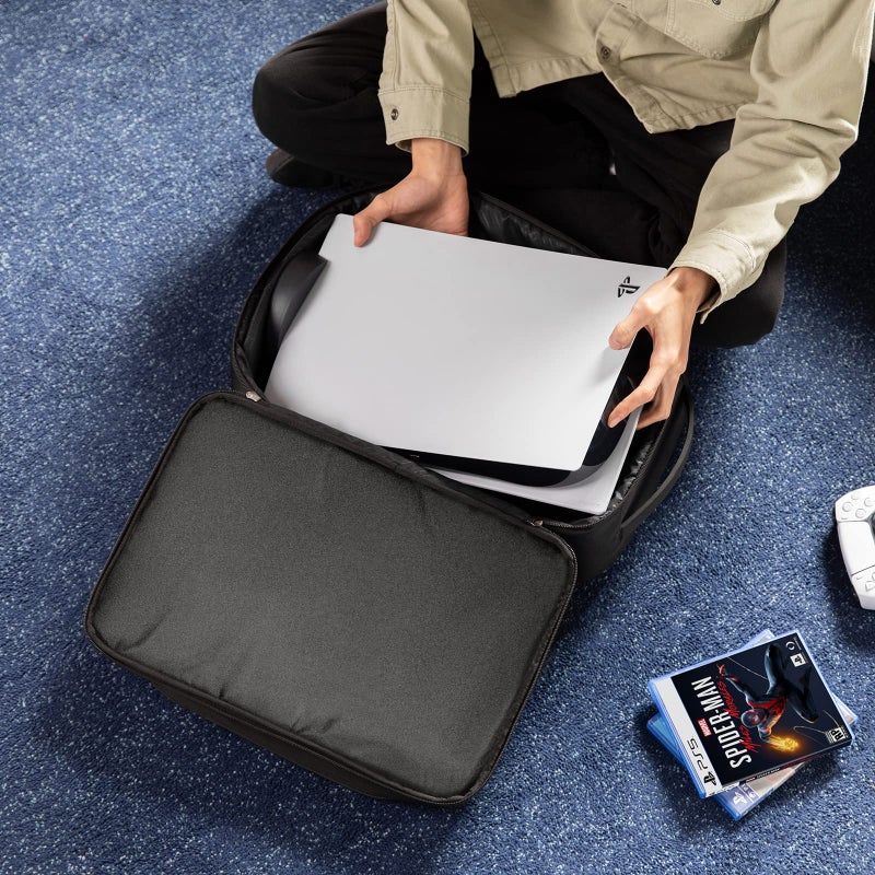 tomtoc Travel Backpack for PS5/ PS5 Pro Console, Accessories, Protective Carrying Case Storage Bag Compatible with Sony PlayStation 5 Console, Headset, 2 Game Discs, PS5 Controller, Charging Station - Image 2