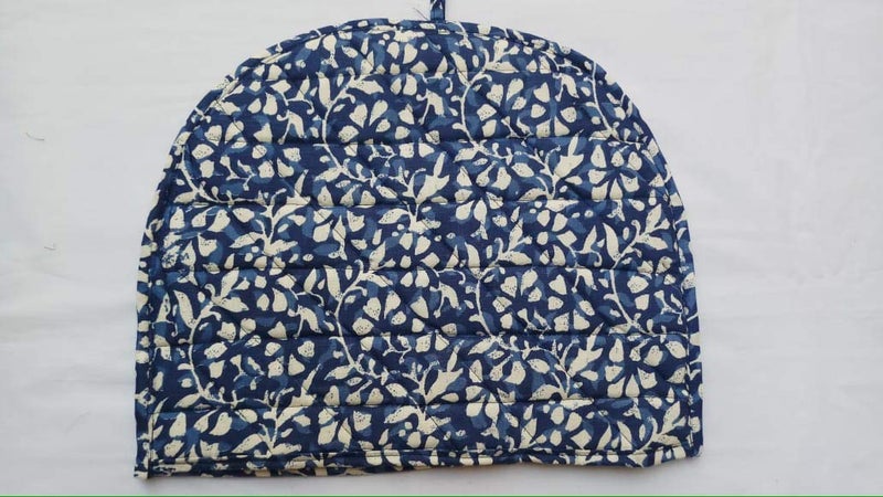 Malan Bai Mandala Tea Cozy Cover White Hand Block Winter Tea Cozy Cotton Tea Kettle Warmer Pot Cover Hot Coffee Cover Handamde Kitchen Décor Brand: Malan Bai (Pattern 44) - Image 1