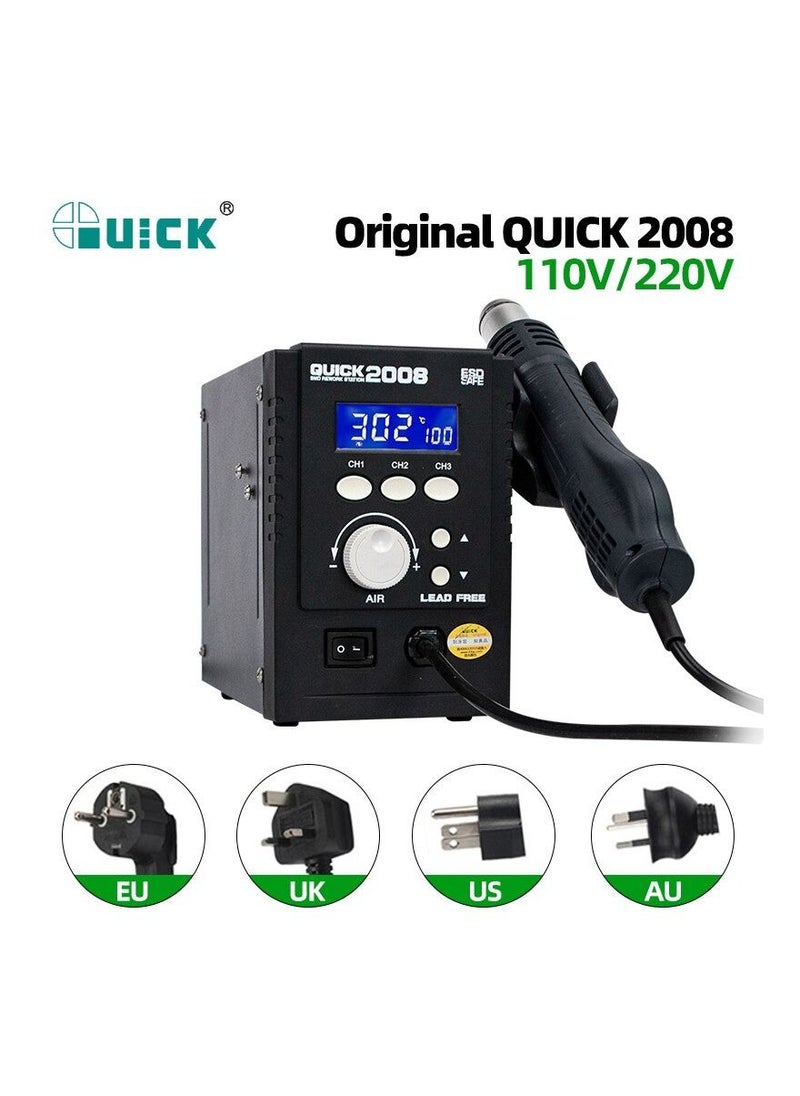 QUICK - QUICK 2008 ESD Digital Display Heat Gun Welding Rework Soldering Station For IPhone Mainboard BGA Maintenance - Image 1