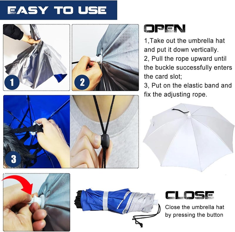 MUFEKUM 37in Hands-Free Umbrella Hat for Adult Sun UV Shield Protection | Waterproof Outdoor Umbrella Cap, Lightweight Portable Design for Hiking, Fishing, Beach, Gardening - Image 4