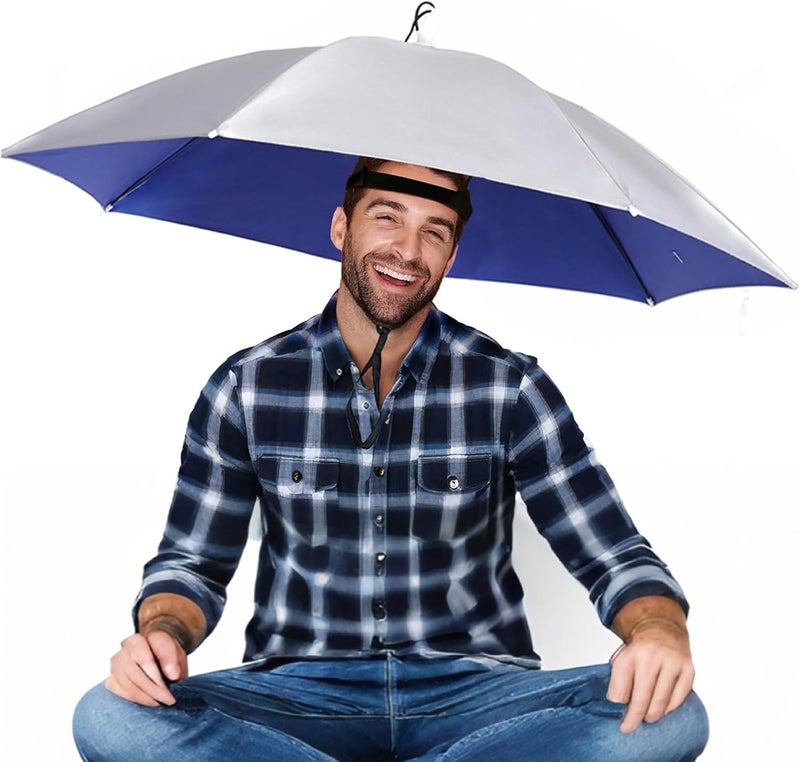 MUFEKUM 37in Hands-Free Umbrella Hat for Adult Sun UV Shield Protection | Waterproof Outdoor Umbrella Cap, Lightweight Portable Design for Hiking, Fishing, Beach, Gardening - Image 1