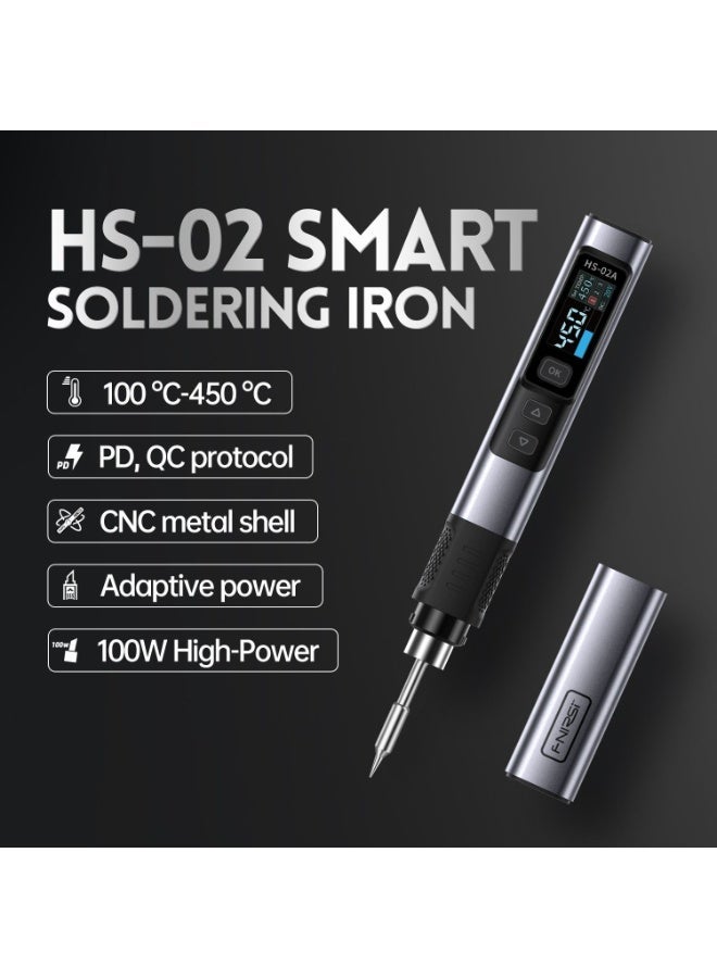 FNIRSI HS-02 intelligent soldering iron 100W portable thermostatic soldering station soldering pen home maintenance welding - Image 2
