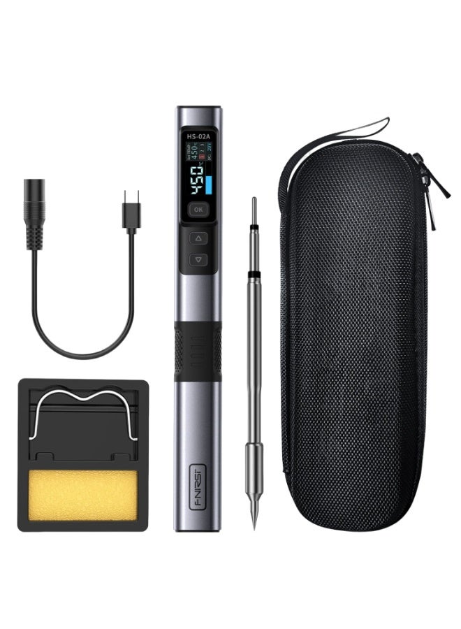 FNIRSI HS-02 intelligent soldering iron 100W portable thermostatic soldering station soldering pen home maintenance welding - Image 1