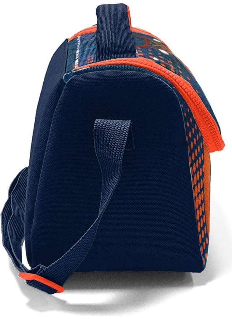 CORAL HIGH Kids Orange Navy Blue Basketball Patterned Thermo Lunch Box 11766  - Image 3